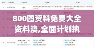 800图资料免费大全资料澳,全面计划执行_交互版19.849