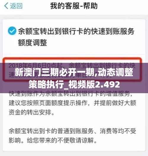 新澳门三期必开一期,动态调整策略执行_视频版2.492