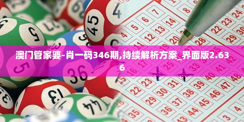 澳门管家婆-肖一码346期,持续解析方案_界面版2.636
