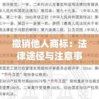 撤销他人商标：法律途径与注意事项
