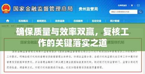 确保质量与效率双赢，复核工作的关键落实之道