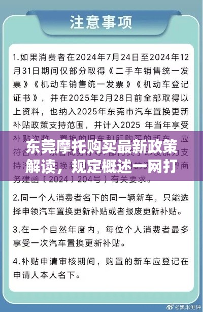 东莞摩托购买最新政策解读，规定概述一网打尽！
