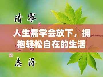 人生需学会放下，拥抱轻松自在的生活
