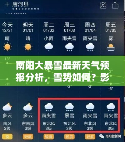 南阳大暴雪最新天气预报分析，雪势如何？影响哪些区域？