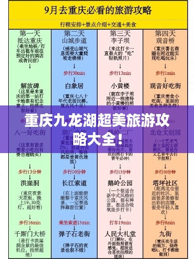 重庆九龙湖超美旅游攻略大全！