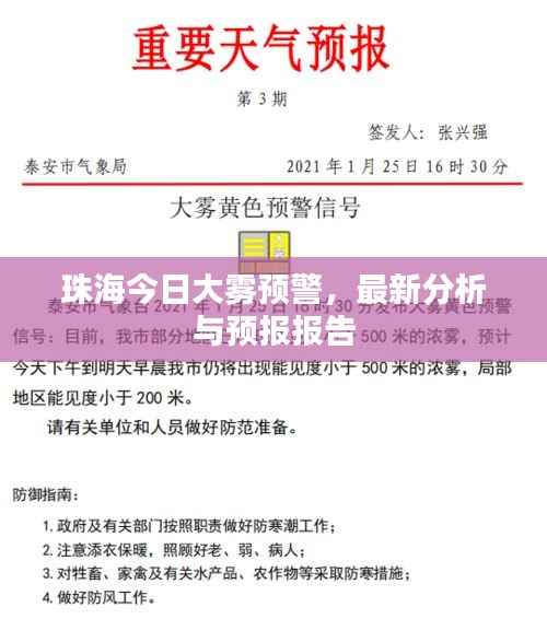 珠海今日大雾预警，最新分析与预报报告